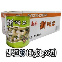 다인 신락교 3S 3kg x 6캔 고형량 50% 캔락교 일식반찬 절임 [7542-4](박스)3S캔신락교(원효)/녹색, 6개