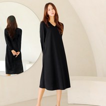 프롬코 여성 튤립넥 긴팔 블랙 원피스 [자체제작 FRC77]