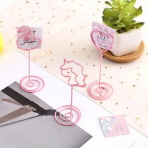 핑크 스탠드 메모클립 카드 사진 메모꽂이 인테리어, 하트