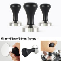 커피 템퍼 블랙 에스프레소 포터 필터 파우더 해머 도구 우유 컵 투수 도징 링, 단일 실리콘 매트, 51mm