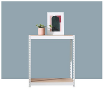 스피드랙 무볼트 조립식 앵글 철제 선반 2단 1000 x 400 x 900, 화이트, 9mm 양면코팅 보드, 색상