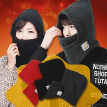 후드 넥 워머 방한 마스 크 귀마개 털모자 목도리 목폴라 리스 선물 머플러 암, 10.방울퍼 니트모자-레드