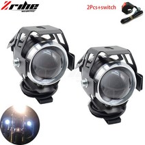125W 오토바이 헤드 라이트 보조 램프 U5 led 스포트 액세서리 모토 DRL 스팟, 02 2 pcs