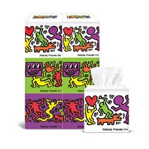 한예지 키스해링 PLAY MINI 천연펄프 미용티슈 230매 6입 1팩, 단품