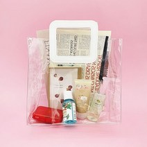 투명 PVC 토트백 가로 사각손잡이 손가방