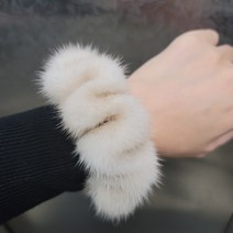 리얼 밍크 곱창 슈슈 헤어 밴드 머리끈 휘메일