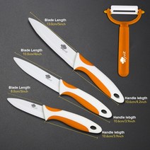세라믹칼 정육칼 일본 독일 명품칼 중식칼 장미칼세라믹 칼 3 4 5 6 인치 필러 포함 요리사 과일 야채 유, 02 345 ORANGE WHITE SET