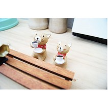 커피 마시는 귀여운 고양이 가족 미니어쳐