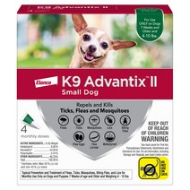 강아지 반려견 k9 advantix ii 벼룩 및 진드기 예방 2개월/4개월 [소형견], 4개월분