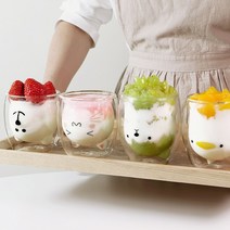 귀요미 캐릭터 동물 이중유리컵 세트, (2종세트) 무뚝뚝곰+무뚝뚝곰