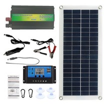 태영광 판넬 패널 태양열판태양광 발전 시스템 태양 전지 배터리 충전기 인버터 키트, 디지털 위장