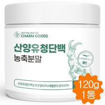 산양유 유청 단백질 분말 120g 산양유청단백 WPC 농축분말 프로틴 가루 파우더 보충제 네델란드산, 1병