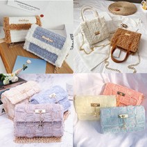 코바늘 DIY 가방 키트 가방 손뜨개 집에서할수있는 만들기 취미 키트 뜨기 코바늘 질, 버킷백_아이보리