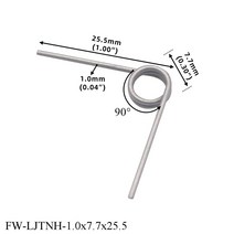 FINEWE 5 개/몫 1.0mm 니켈 와이어 비틀림 스프링 7.7mm 직경 25mm 다리 2 코일