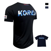 코리아 마블링 기능성 스판 반팔티 (블랙/네이비)