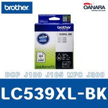 브라더 정품잉크/브라더LC539XL-BK/검/DCP J100 J105 MFC J200, 검정
