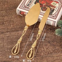 피자칼 컷팅기 피자롤러 서양 음식 연회를 위한 북유럽 스타일 케이크 피자 절단기 황금 칼과 삽 조합, 1, 1