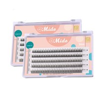 미도 인조속눈썹 부분 언더 가닥 속눈썹 셀프 연장 가속눈썹 블랙 400모 V형 2P, V형  9mm   2P (400모)