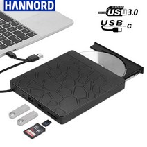 휴대용 벽걸이 cd플레이어 스탠드 외장 드라이브 USB 3.0/타입-C 슬림 DVD RW CD 라이터 버너 리더 플레이, 01 Black