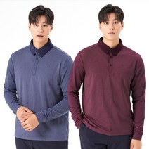 콜핑 2003TK415M 약기모 스판 멜란지 남자 가을 등산 긴팔 카라 티셔츠