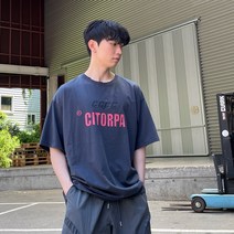 빈티지반팔티 구제 나염 오버핏 커플 티 티셔츠