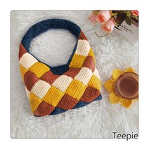 티피/Teepie 마름모꼴 토트백 핸드메이드 DIY 짜임 코바늘 소재가방, C