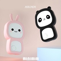 휴대용 미니밈 공기청정기 BR002 음이온 (1+1) 스트랩포함, 토끼핑크 1+판다블랙 1