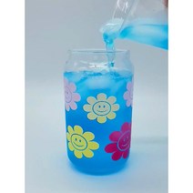 내열유리컵 유리컵제작 유리컵인쇄 홈카페유리컵 차가운온도에색이변하는카멜레온유리잔, 4번 레몬