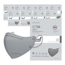 굿매너투디칼라방역마스크(KF94)(중형)(흰색 검정색 회색 분홍색 연한황색) 굿매너 2D 새부리형 컬러 마스크 KF94 중형 50매(5매입x10개), 5매입, 10개, 중형/그레이