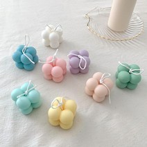 미니 큐브캔들 오브제 구름캔들 버블캔들 집들이선물, 잉글리쉬페어프리지아, 옐로우