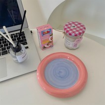 피자 꼬다리 엣지 통통 접시 귀여운 세라믹 디저트 접시 인스타감성 한보름 전현무 박나래, 엣지 라운드 핑크 블루