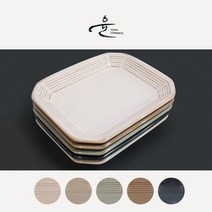 윤도자기 다인 팔각소접시 직사각 접시, 분홍
