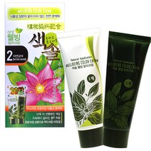 허브 칼라 크림 헤어 머리 염색약 미용실 용품 70g, 1, 1호(자연흑갈색)