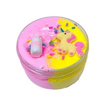 두 가지 색상 DIY 손 모델링 점토 퍼티 점액 놀이 반죽 자기 Plasticine 어린이 완구 유니콘 장난감 60ML /100ML, [04] 100ML Yellow