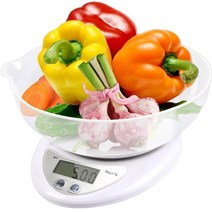 계량전자저울 주방 이유식 커피 그릇이있는 가정용 고정밀 베이킹 의학 보석 식품, 5kg 1g 트레이 포함