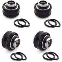 SDTC Tech 4팩 G1/4인치 ~ 10mm x 14mm (IDxOD) PC 워터 쿨링 시스템 금속 및 PETG 튜브용 경질 튜브 압축 피팅