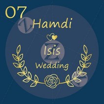 웨딩아치 하트조형물 장식 스티커 리얼 호일 샤이니 골드 맞춤형 로고 라벨 세례 베이비 샤워 성찬식, 83.07  6CMGold50