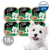시저 반려견 습식사료, 불고기, 100g, 18개