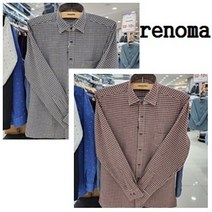 [레노마셔츠(아울렛)] [레노마셔츠]따뜻한 기모/더블 미디움/체크 밑 단 일자/일반핏 겨울