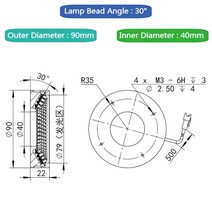 방폭등 LED 내압 산업용 머신 비전 검사 링 라이트 감지 및 인식 램프, [02] Blue Light, [01] 90mm Diameter