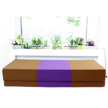SEJEL.F (세젤에프) 3단 폴리 접이식 매트리스 고밀도 HR스펀지 싱글매트 브라운 & 퍼플 7.5CM, 블루