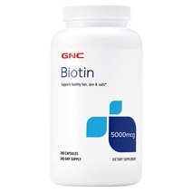 GNC 지엔씨 피부 손톱 두피에 좋은 비오틴 5000mcg 240정, 1개