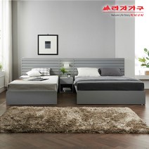 라자가구 위드 호텔 트윈침대 SS+Q 프레임+협탁1개 cr049, 그레이