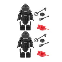 레고호환 부품 블럭 블록 피규어 특수 부대 액세서리 빌딩 군사 무기 개틀링 팔 건 무릎 패드 조끼 경찰견 벽돌, q-a7-1-2s