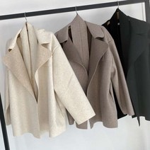 수니베 마레 모직 반 코트 카라 숏 재킷 겨울 빅사이즈 루즈핏 데일리