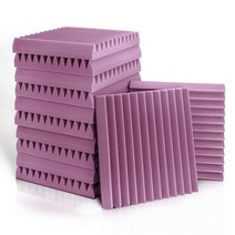 차음 시트 흡음판 방음 보드 책상 인조 아트, Fire Resistant 12pcs, Purple