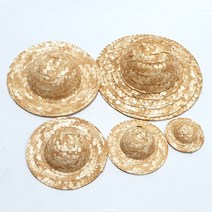 장식용 미니모자 밀짚모자 10개 (사이즈 10cm ) 선인장모자 데코모자 만들기 재료 화훼 포장 장식 소품 화분 꾸미기 귀요미모자