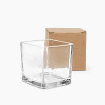 4oz 큐브투명텀블러 중 120ml 캔들 화분 인테리어 사각유리, 수량