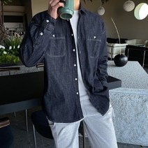 조군샵 알레티 오버핏 데님 셔츠_SH3358