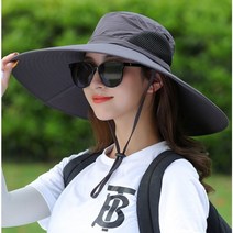 3배이상 넓은 대형 그늘막 벙거지모자 햇볕차단 챙큰 모자 선바이저모자 햇빛가림모자, 차콜